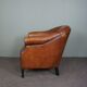 Leather club chair with black piping
