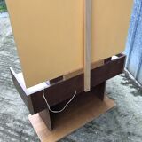 Vintage elm veneer dressing table with 1 drawer and 2 resin lamps.