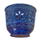 Openwork blue pot cover, emla, West Germany, vintage 1970