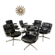 6 fauteuils en cuir Lobby Chair design Ray et Charles Eames, Hermann Miller