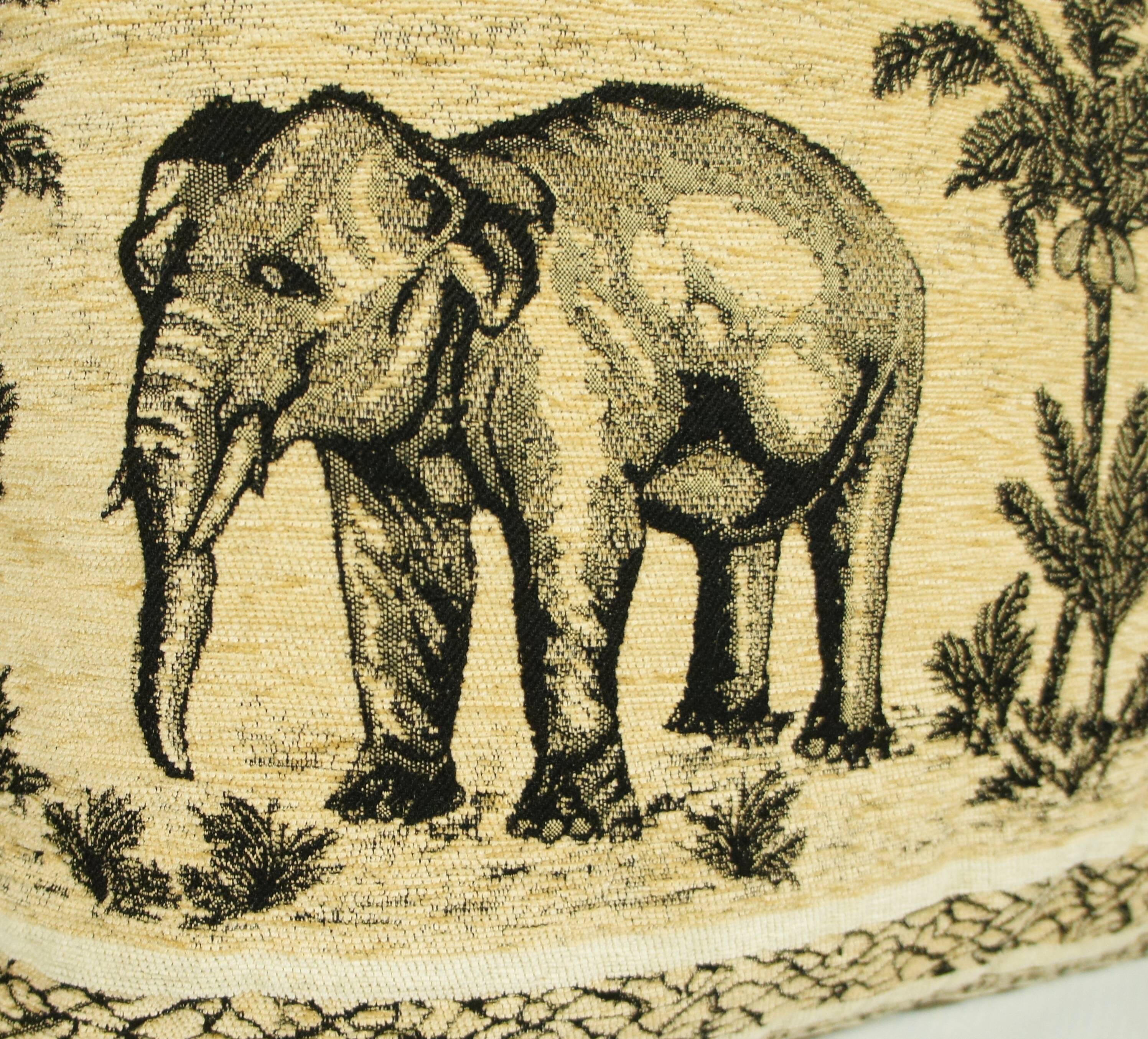 Ethnic velvet elephant cushion
