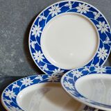 Five dessert plates of Badonviller with flowers