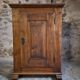 French antique oak wardrobe with one door, 18th century.