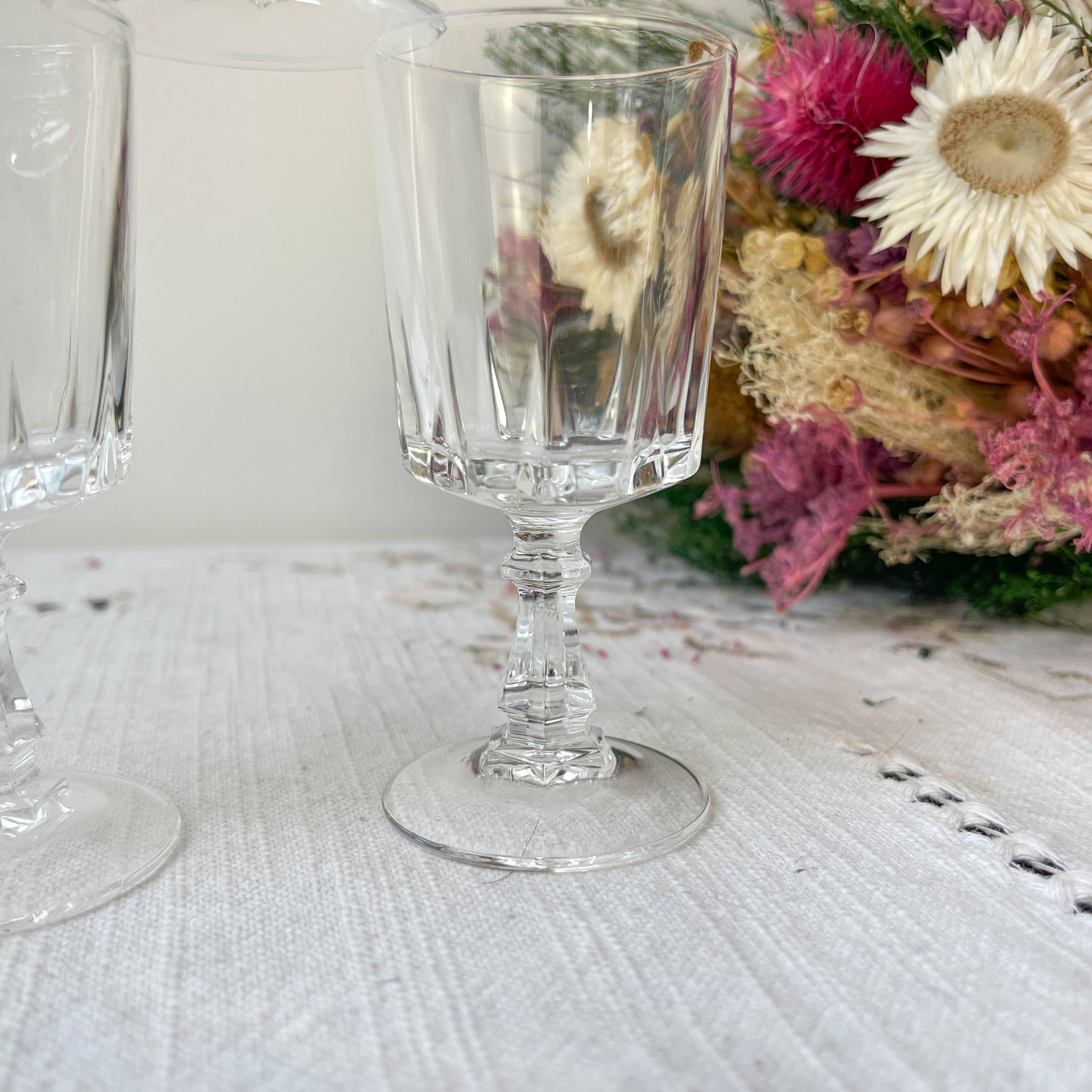 6 Arques crystal water glasses, Louvre model