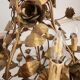 Chandelier hand-forged Hollywood Regency rose leaf decorations