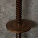 Neo-rustic floor lamp made of turned wood in the style of Charles Dudouyt.