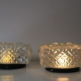 Glass ceiling lamp pair