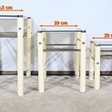 Beige Metal Nesting Tables, attributed to Yves Boutboul – 1970