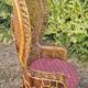 Peacock or Emmanuelle armchair in wicker from the 1970s.