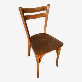 Old vintage baumann light wood bistro chair #a566