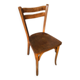Old vintage baumann light wood bistro chair #a566