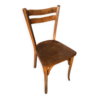 Old vintage baumann light wood bistro chair #a566