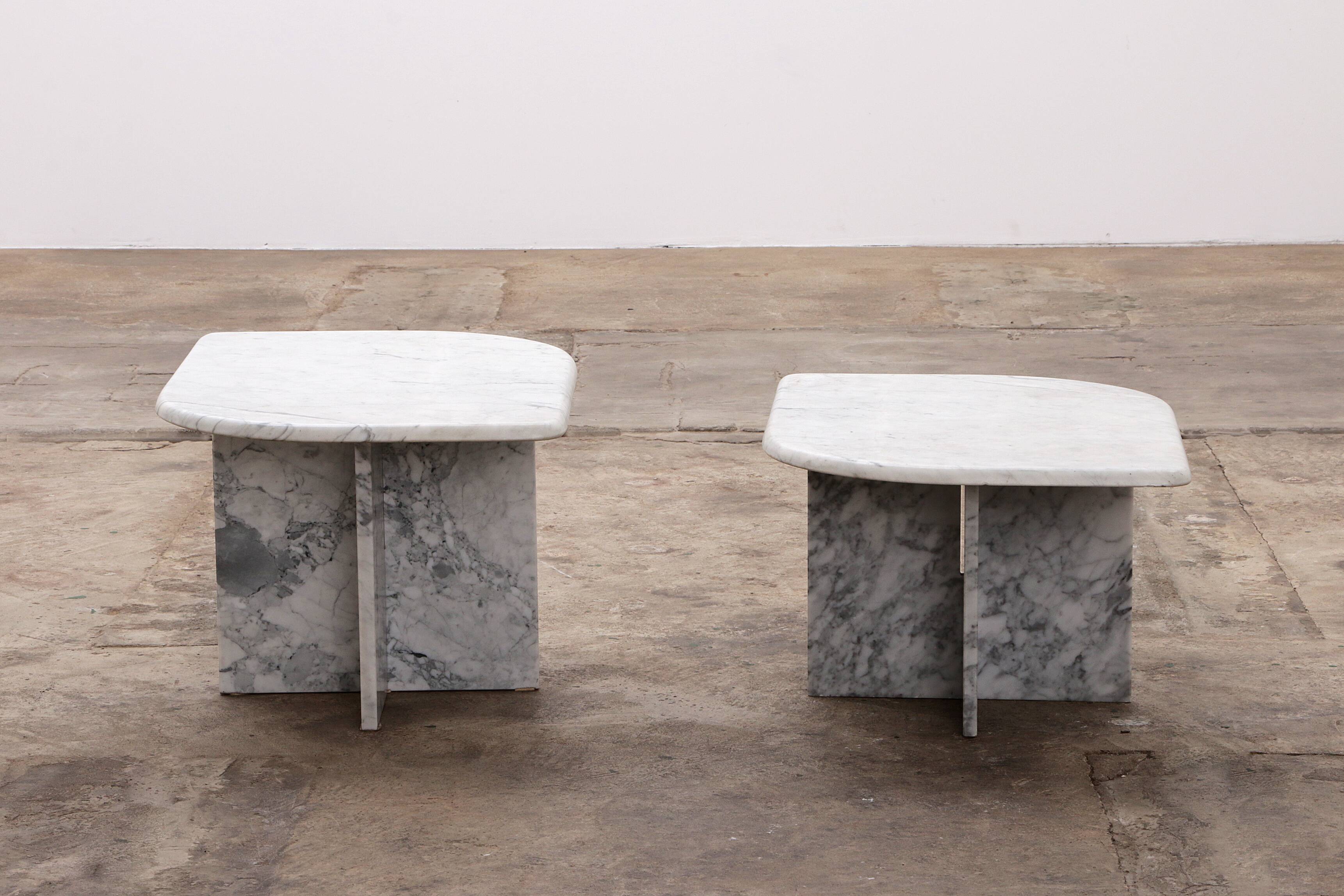 Set of Two Marble Tables - Italian Design, 1980s