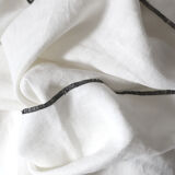 White linen tablecloth and towels