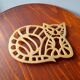 Brass cat trivet 1970