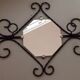 Wall coat rack in wrought iron and mirror 1950