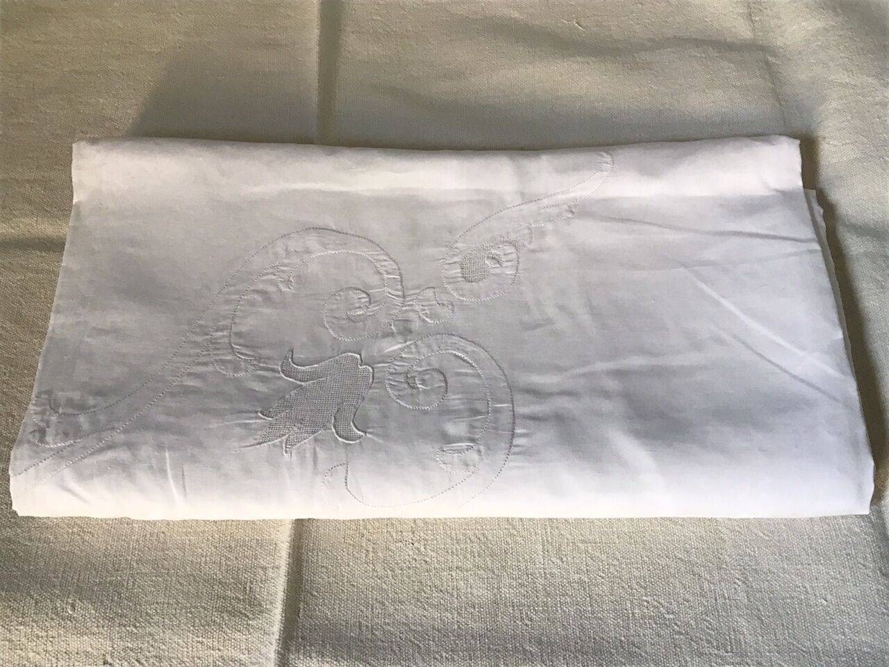 Large white ceremonial tablecloth