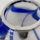 Grande lampe de table en verre à tourbillons bleus, milieu du siècle, Italie, années 1970