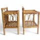 Tables de nuit en bambou et rotin du milieu du siècle, Espagne, fabriquées à la main, années 1970