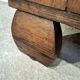 Vintage Art Deco Nightstands Pair Wooden Bedside Tables with Brass Har