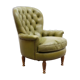 Fauteuil Chesterfield en cuir vert olive