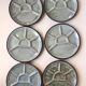 Set of 6 ceramic plates compartmentalized