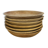 Series of 7 wooden plates