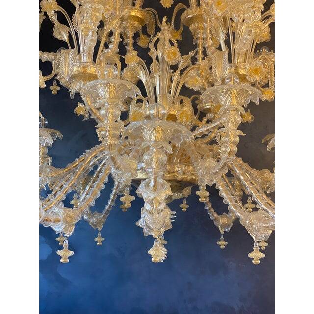 Contemporary Venetian "Ca Rezzionico" Gold Murano Glass Chandelier