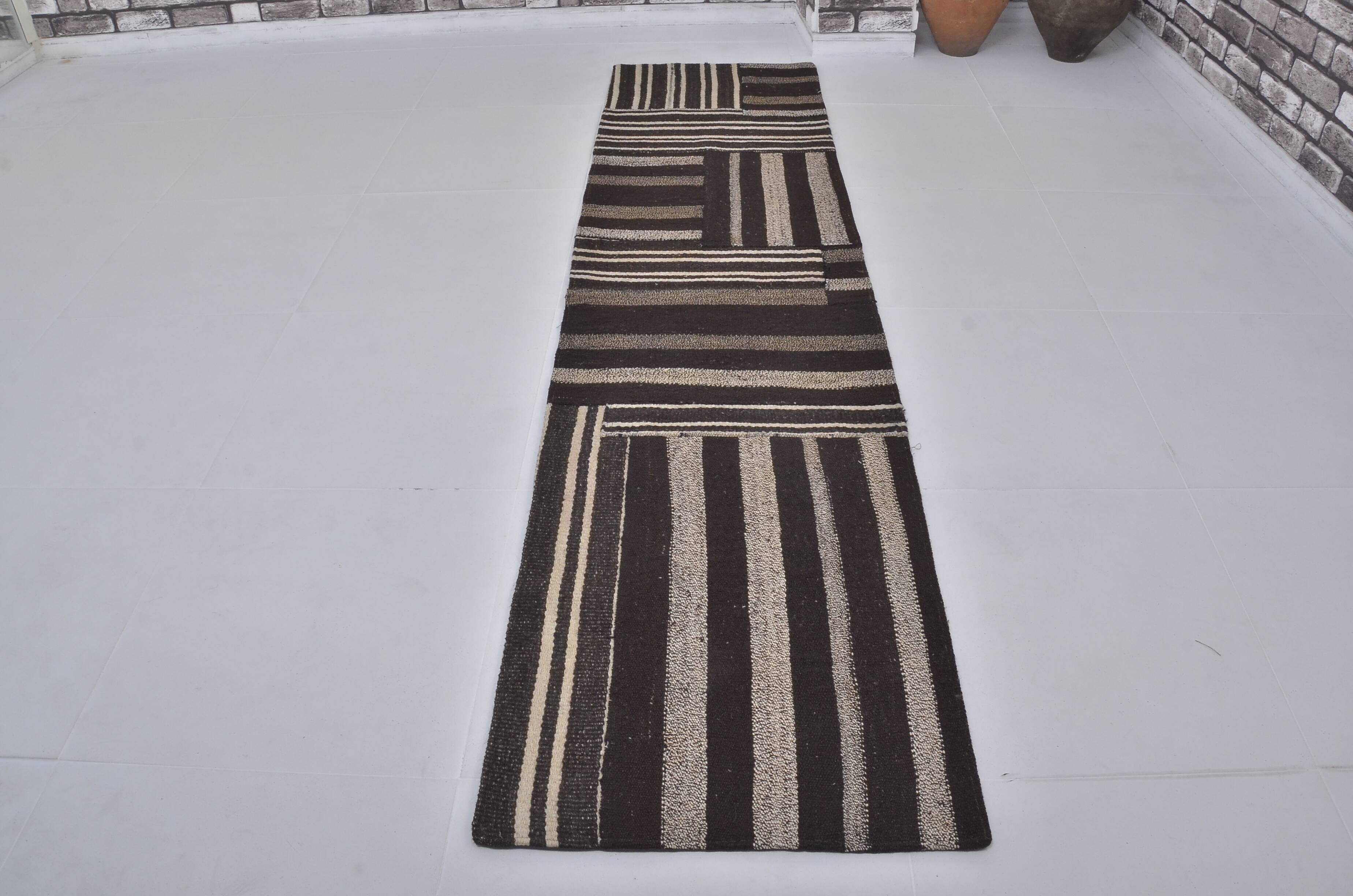Vintage Anatolian Neutral Kilim Runner sku 3935