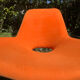 Fauteuil vintage orange et pied chromé