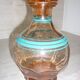 Art Deco carafe in pink transparent glass with cap
