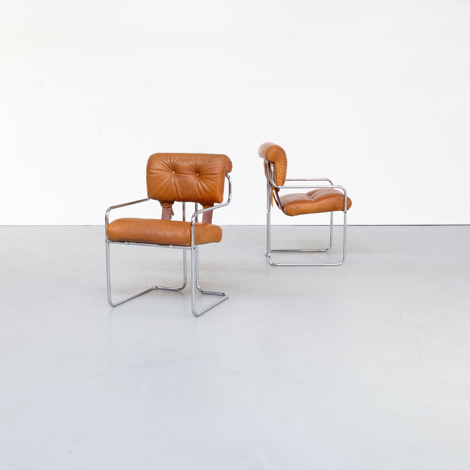70s Guido Faleschini Tucroma Dining Chairs for i4 Mariani set/2