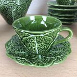 Ceramic cabbage tea set, 6 cups, teapot