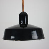 Black industrial enamel pendant light Vintage from Emo, 1960s