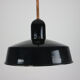 Black industrial enamel pendant light Vintage from Emo, 1960s