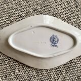 Plat de service terre de fer St Amand & Hamage motif damier