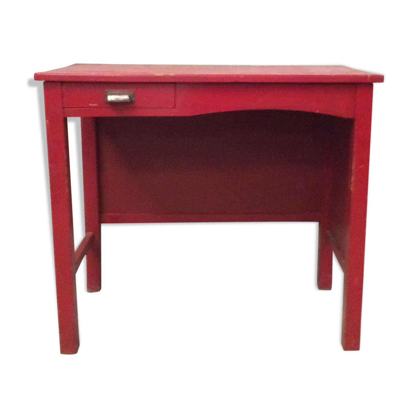 Wooden desk vintage red