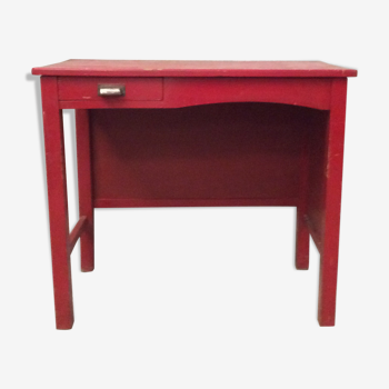 Wooden desk vintage red