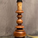 Rustic lamp foot in solid wood alder type