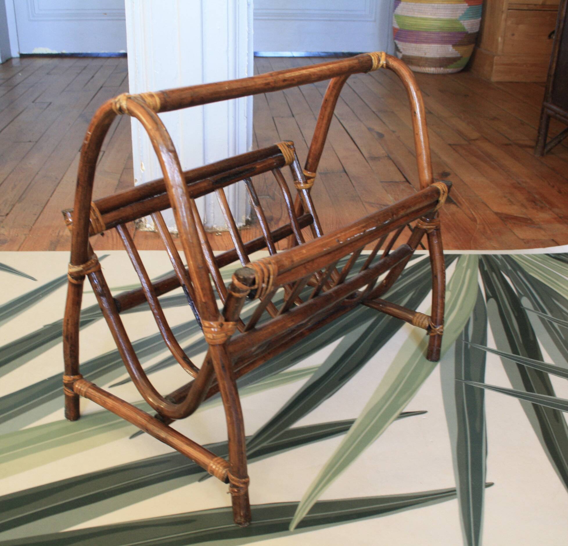 Rattan/bamboo magazine rack