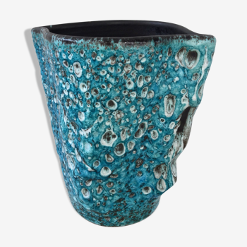 Fat Lava Blue Vase 1960