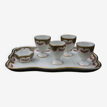 Service à oeufs en porcelaine de Limoges