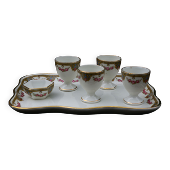 Service à oeufs en porcelaine de Limoges