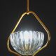 Art Decò Barovier e Toso Murano Glass and Brass Pendant Light, 1950