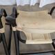 2 Vintage Espri Safari Lounge Armchairs / Rare Mid-century Black Bamboo and Beige Fabric Easy C