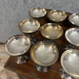 Christofle France: Beautiful set of 12 quality silver metal ice cream cups