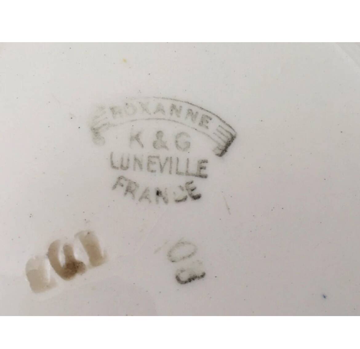 Antique KG Lunéville Roxanne flower soup plates