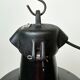 Industrial black enamel factory lamp with cast iron top, 1960s