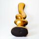 Knot candlestick, brutalist design, bronze, Italy, circa 1970s
