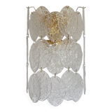 Contemporary murano glass "nuvoletta" disc 3 level wall light sconce